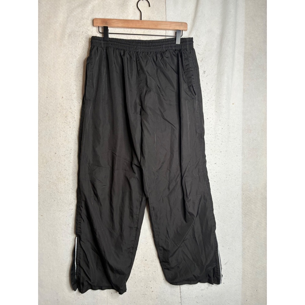 Vtg Starter Mens Black Track Pants Zipper Cuffs Athletic Joggers Large L READ